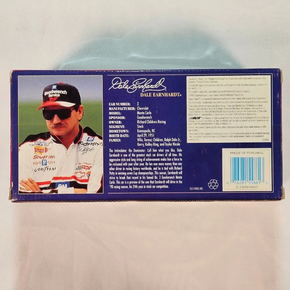Dale Earnhardt #3 Goodwrench GM Parts‎ Winner's Circle 1998 Stock Car 1:24 NIB